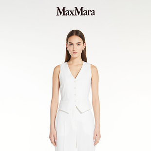 V领羊毛斜纹西装 MaxMara 2024春夏新品 女装 马甲6151024106