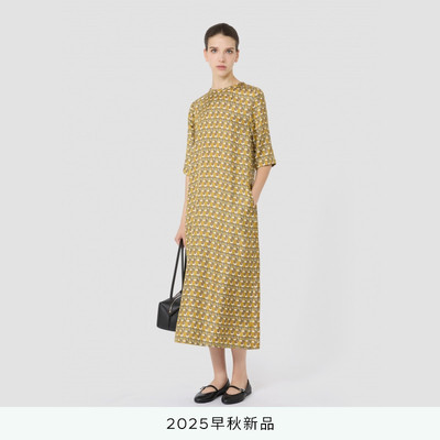 MaxMara 2025早秋新品女装真丝斜纹印花连衣裙9226025206
