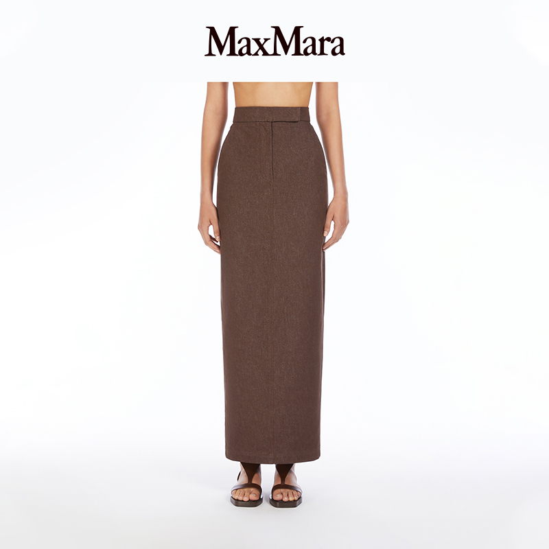 MaxMara 2025春夏女装纯色修身长款半身裙1101015306