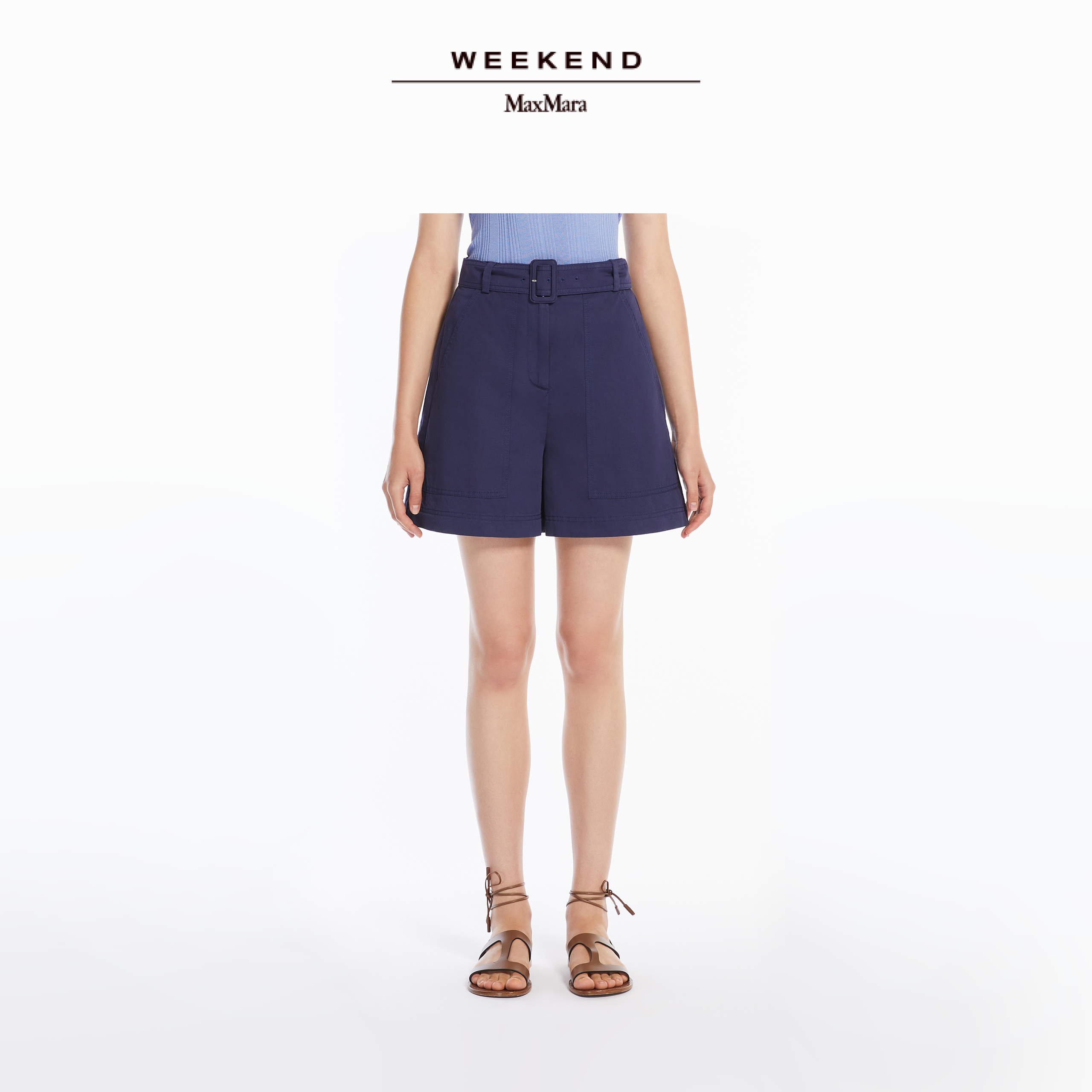 Weekend MaxMara 2025春夏新款女装棉麻百慕大短裤5141015206