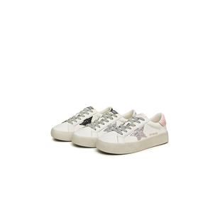 AB076CM3 女休闲鞋 天美意2023秋新时尚 休闲简约拼色星星小白鞋