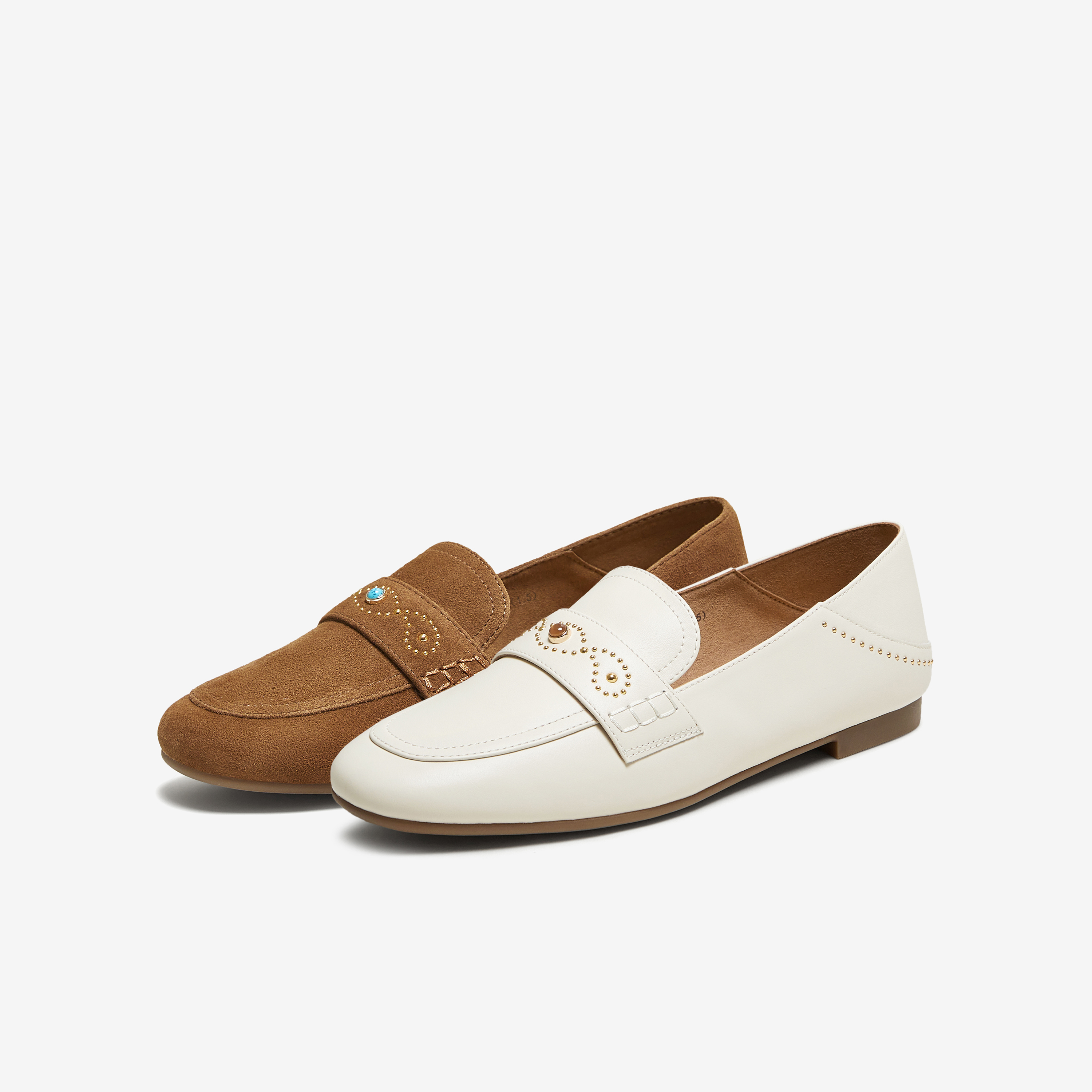 TATA他她女鞋2025年秋商场同款时尚休闲女乐福鞋新款鞋子7QCC2CA5