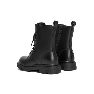 专柜正品森达马丁靴女鞋2024冬真皮机车风中筒皮靴XEC01DZ4