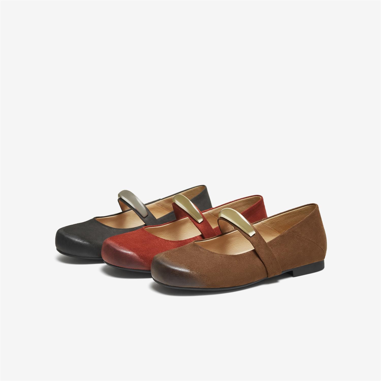 TATA他她女鞋2025秋百搭时尚黑色平底玛丽珍鞋新款鞋子CJK01CQ5