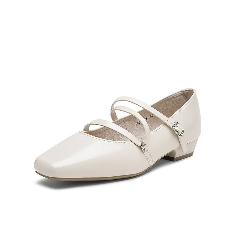 百思图2025秋季新款玛丽珍鞋时尚复古法式方头浅口女单鞋F5032CQ5