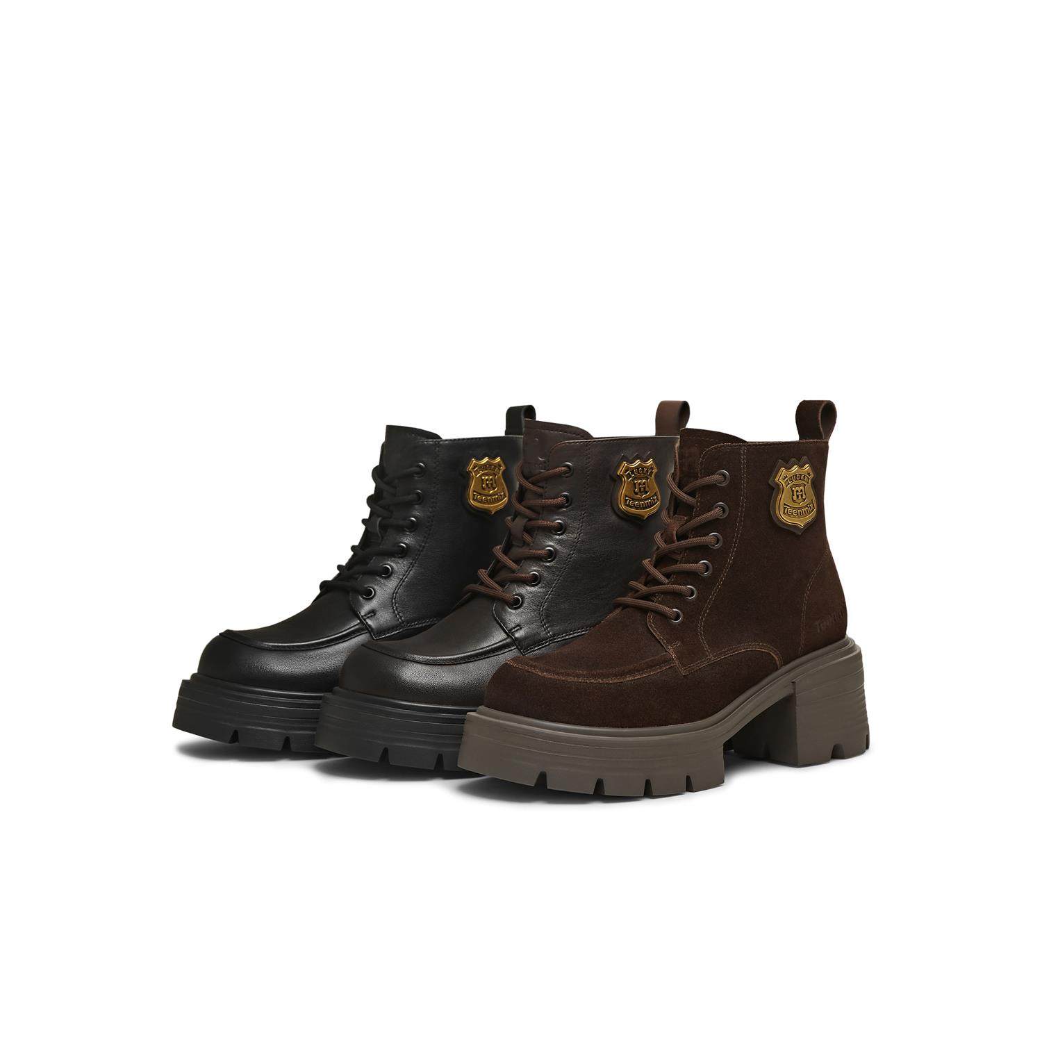 专柜正品天美意厚底英伦马丁靴女休闲短靴皮靴2025冬新款CMJ45DD5