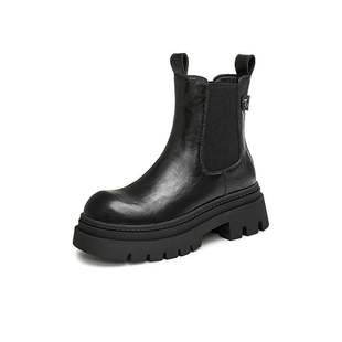 Tata他她炸街厚底切尔西靴女靴瘦瘦靴烟筒靴2024秋冬新款 CDW01DD4