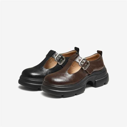 TATA他她女鞋2025年秋女时尚百搭玛丽珍鞋新款黑色鞋子7OL15CA5