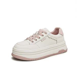 女2024秋DWBX7CM4 轻便百搭增高小白鞋 Tata他她棉花糖厚底板鞋 女鞋