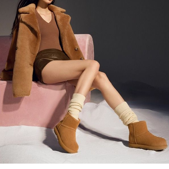 正品专柜TATA/他她2024冬时尚休闲雪地靴女新款CDK01DD4