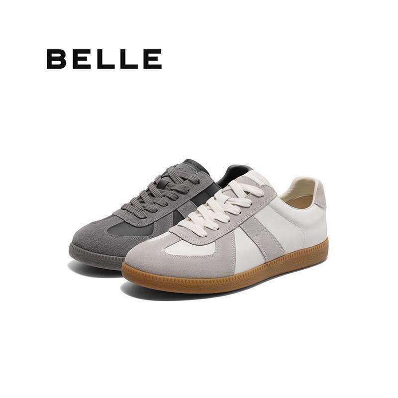 百丽复古潮搭德训鞋男2025春季新款拼接撞色休闲运动板鞋A1866AM5