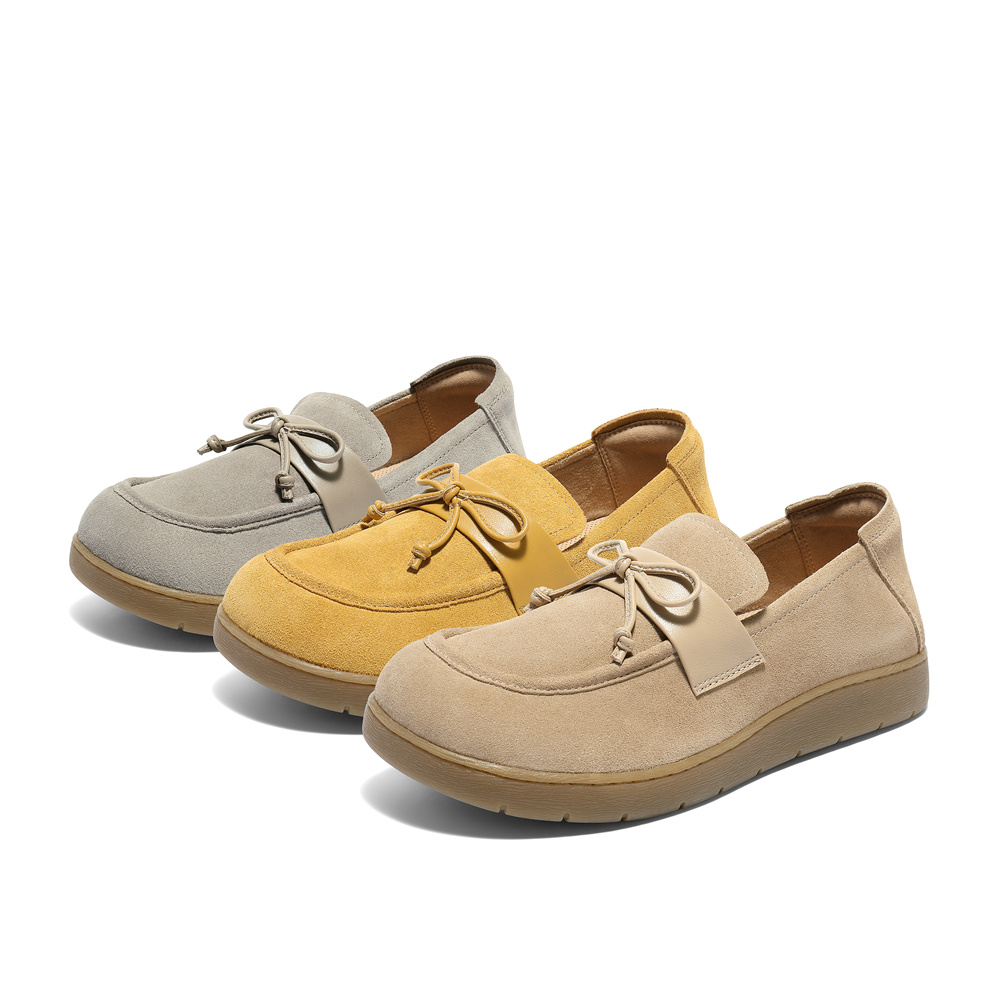 森达乐福鞋女款2025秋新舒适一脚蹬平底简约休闲鞋4URE1CA5