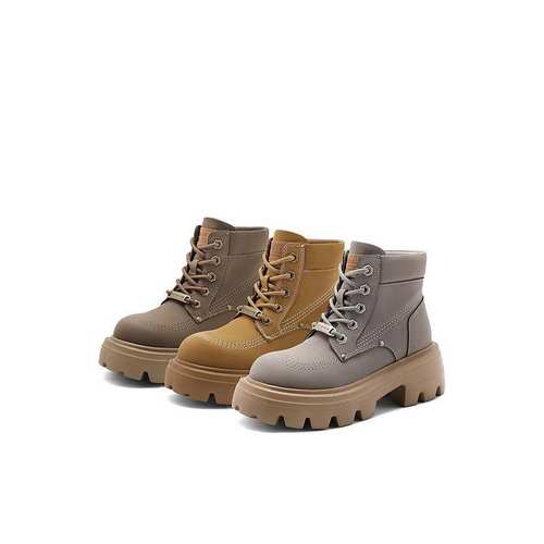 百丽Belle女靴子24冬季户外休闲短靴马丁靴厚底大黄靴B5A1DDD4