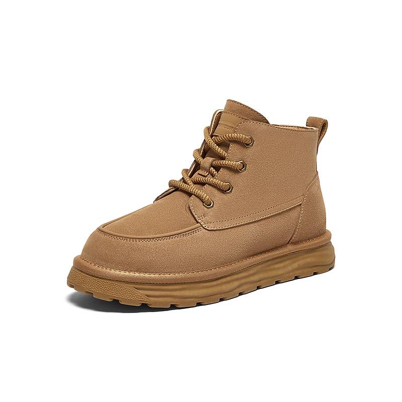 百思图2024冬季商场新款加绒保暖雪地靴棉鞋厚底男马丁靴J7829DD4