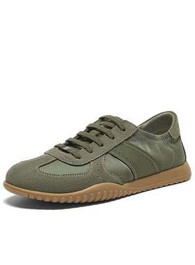 百思图2025春季新款商场同款复古运动德训鞋平跟男休闲鞋L589AAM5