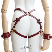 腰带朋克腿环臀拷手铐性感蝴蝶结皮革吊袜带一体原创 笼中鸟