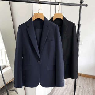 2023秋冬装新款女士春秋小西装外套西服修身长袖休闲黑色