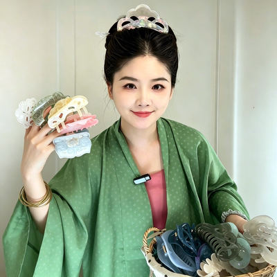 【抓夹当宋冠】博物馆文创绾青丝抓夹小众汉服发饰超大号鲨鱼夹