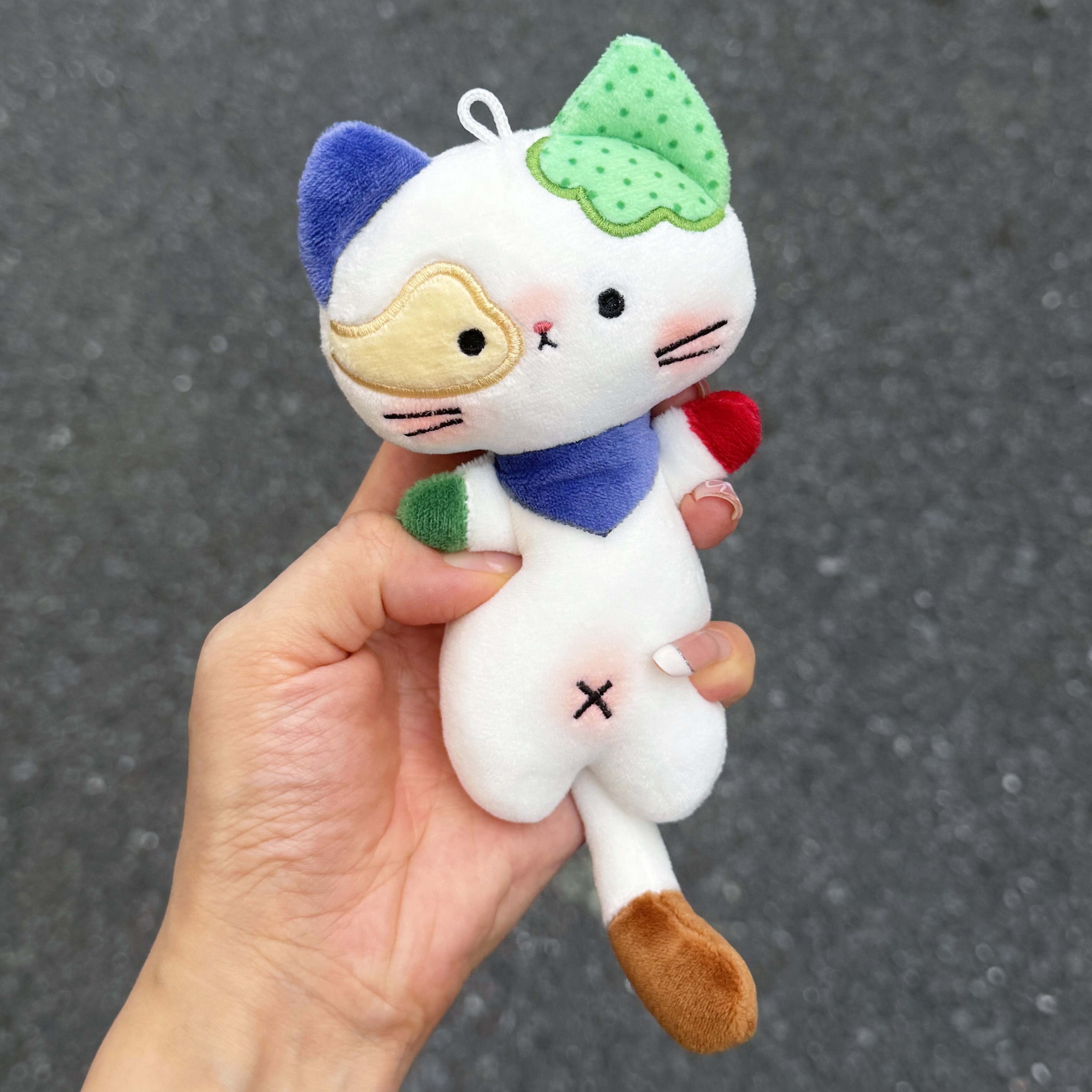 小怪猫咪挂件拼接毛绒公仔玩偶钥匙扣包包挂饰少女心配饰礼物可爱