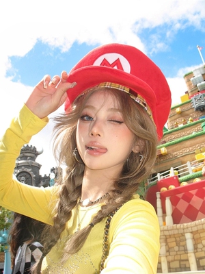 环球影城马里奥帽子cos超级玛丽可爱显脸小适合方圆脸拍照好看