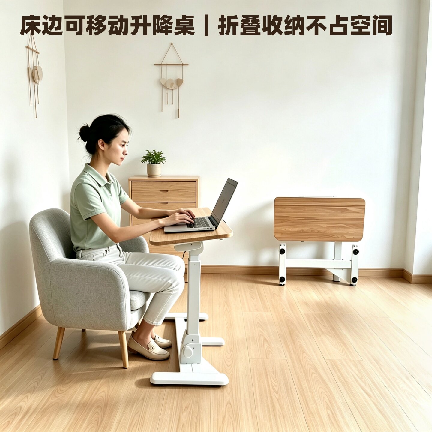 Frankwood折叠升降免安装电脑桌图片