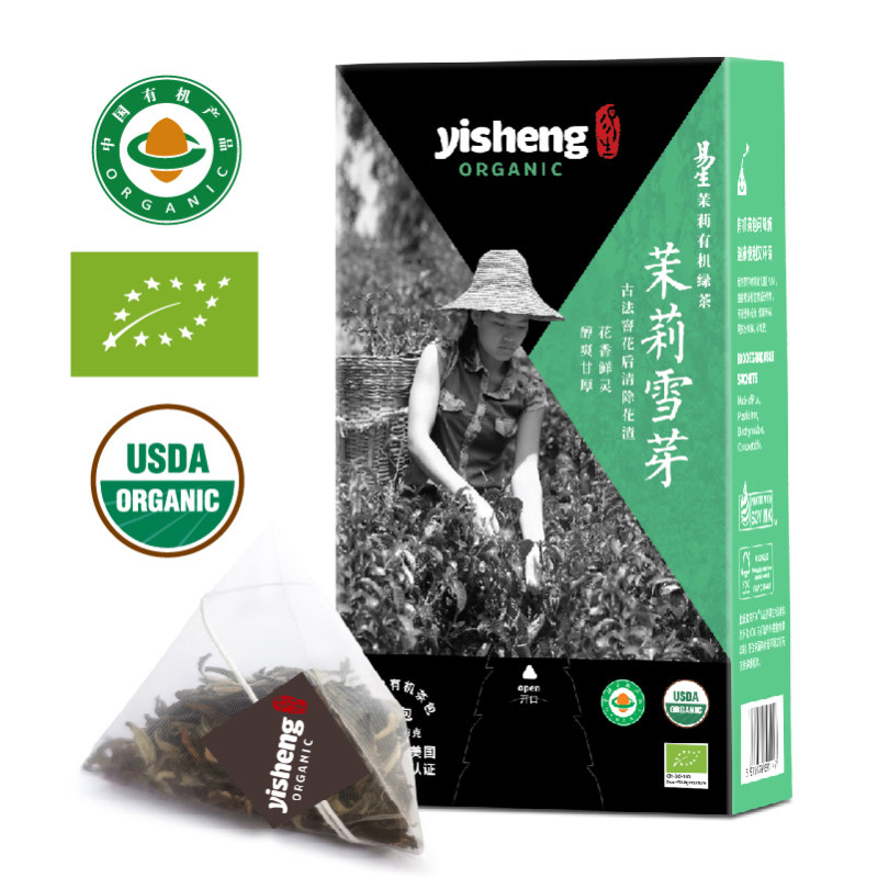 易生有机雪芽独立三角茉莉绿茶