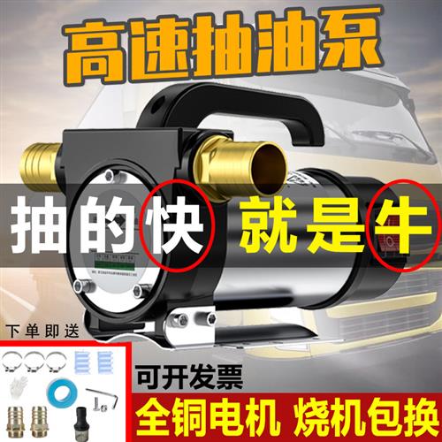 正反转电动抽油泵12V24V220V小型直流柴油自吸油泵加油机抽油神器