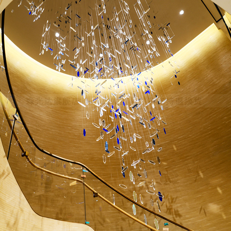 定制别墅ktv大厅现代简约玻璃吊灯酒店大厅售楼大堂水晶灯饰