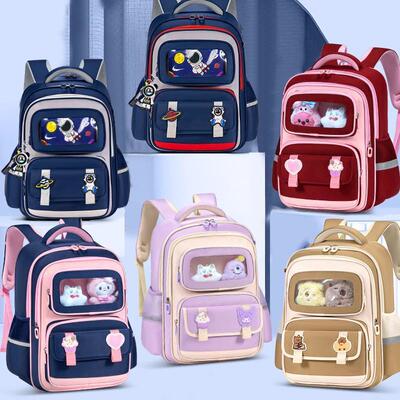 新一二六年级小学生书包Capibala男孩和女孩大容量肩轻便减轻负荷