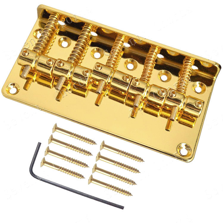 金色系列电贝司贝斯bass琴桥拉弦板弦桥四弦五弦45弦琴码五七孔位