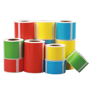 便携彩色热敏合成标签纸五防不干胶50*30 20 60*40 70便携式B3S条码打印机机M322小卷心透明哑银撕不烂贴纸80