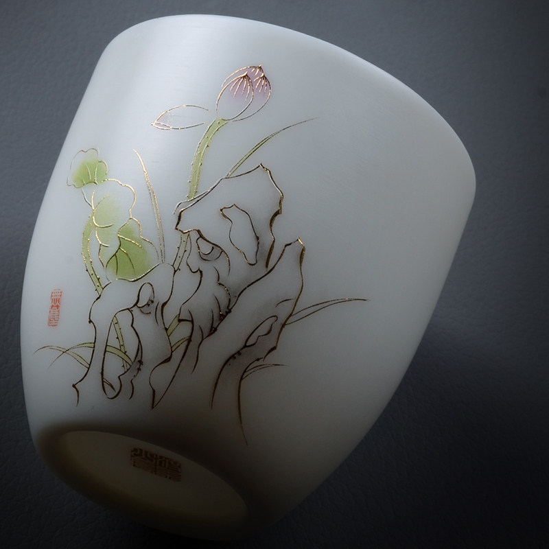 瓷语颠渡景山房陶瓷茶杯主人杯单杯功夫茶具个人杯品茗杯