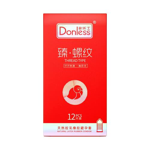 DONLESS/多乐士 天然胶乳橡胶避孕套（臻*螺纹/柔薄）12只