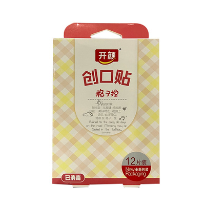 开颜创口贴（格子控）12片装/盒