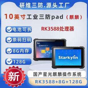 飞腾RK3588国产处理器加固三防平板电脑便携式 10英寸运行国产星光麒麟系统手持三防平板电脑工业pad 手持终端