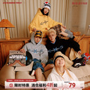 CoosRetro美式 百搭外套 复古logo图案格子贴布绣连帽卫衣男女春季