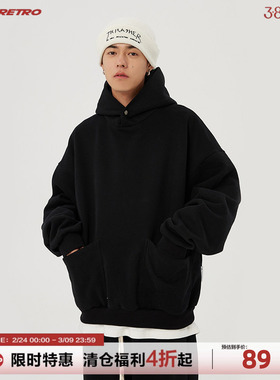 CoosRetro美式复古重磅连帽卫衣男女春秋休闲潮宽松情侣外套