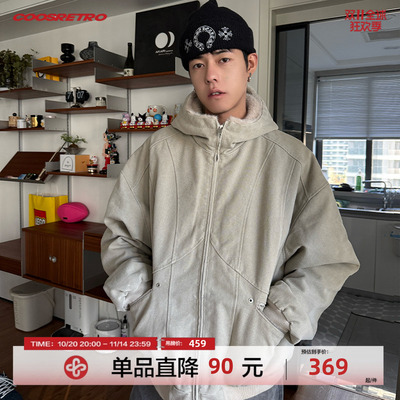 CoosRetro美式复古宽松重磅座山雕棉衣外套男女加厚保暖棉服冬季