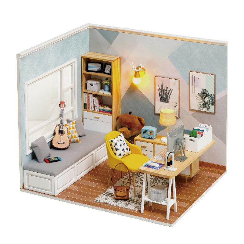 diy手工小屋模型屋礼物ob11生日娃娃拼装制作房子女创意书房阳光