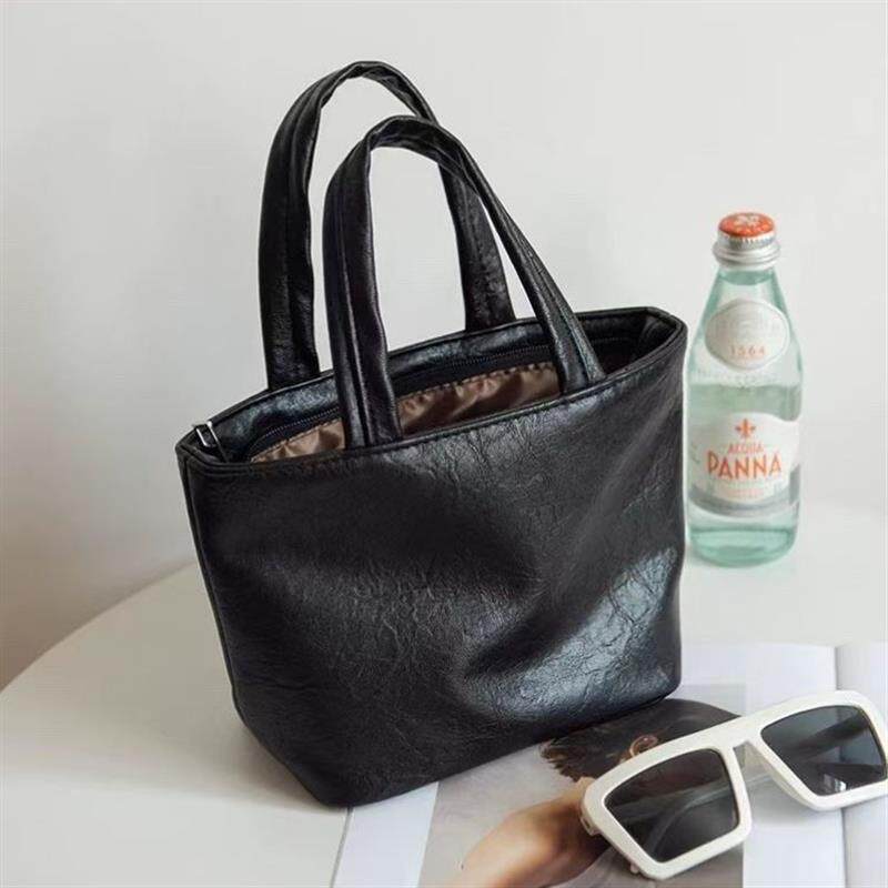 上班杂物小拎包简约小众手提包新款女时尚纯色迷你百搭大气妈妈