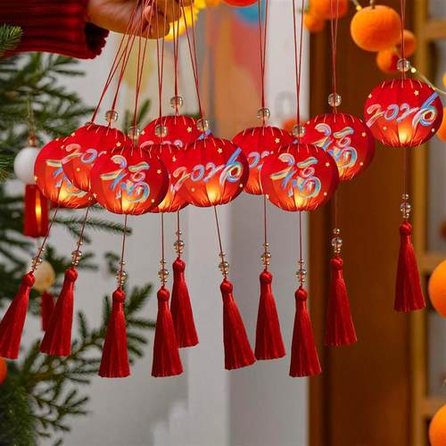 2026年新年挂饰春节小灯笼马年新款过年树上场景氛围布置发光装