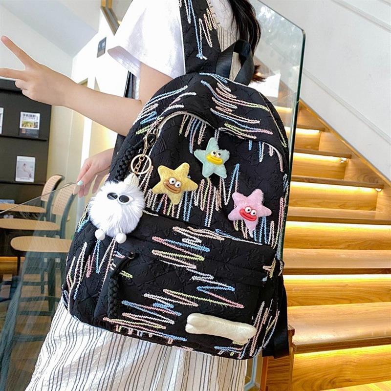 双肩少女书包初中女生ins风小众韩系大容量高颜值不撞款学生背包