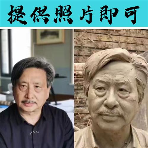 玻璃钢定制仿铜人物雕塑真人半身肖像博物馆铸铜伟人亲人名人雕像图片