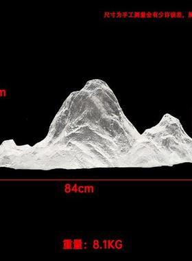 轻奢透明树脂假山组合桌面装置摆件酒店会所售楼处大厅雕塑装饰品
