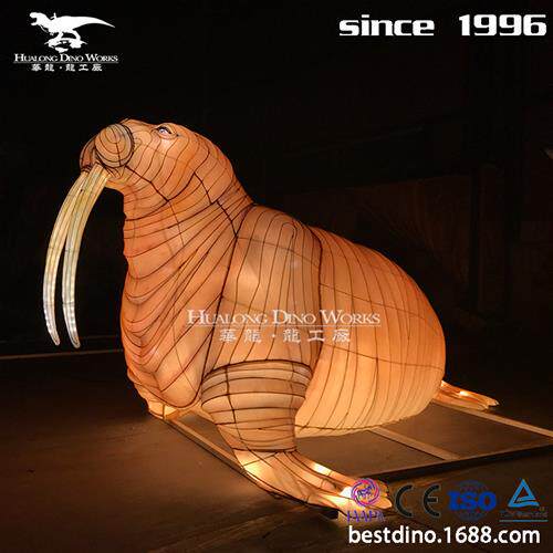 自贡大型彩灯灯会源头工厂生产制作彩灯海洋动物海象新品