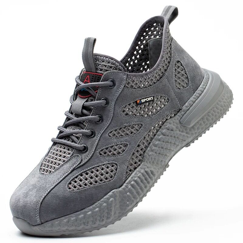 劳保鞋男鞋夏季新款透气镂空网鞋子男士防滑软底运动鞋休闲老爹鞋