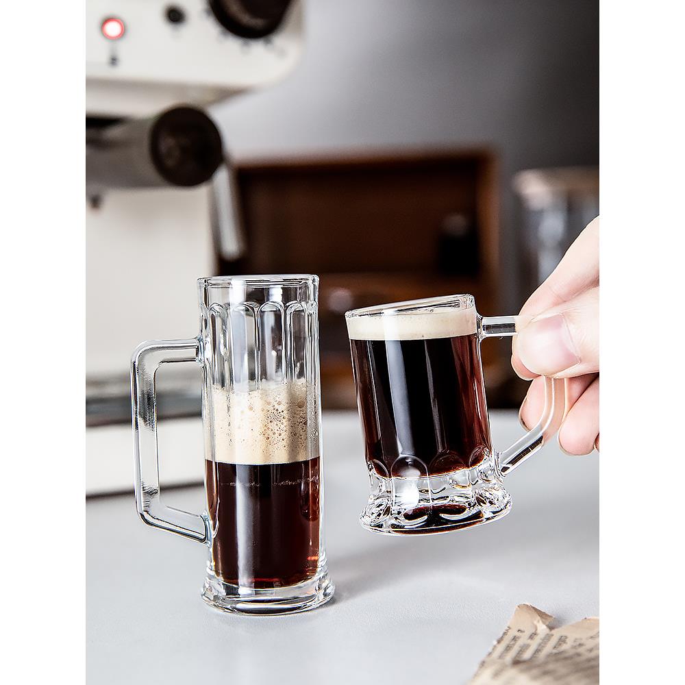 迷你意式浓缩拿铁咖啡杯家用可爱小玻璃杯带把手果酒杯清酒一口杯