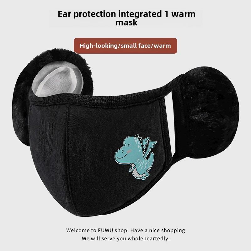 儿童防寒口罩秋冬季男女保暖防风骑车宝宝护耳朵套面罩耳罩二合一