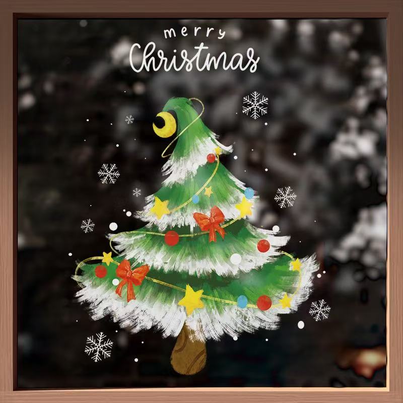 静电贴圣诞老人诗瀚场景布置