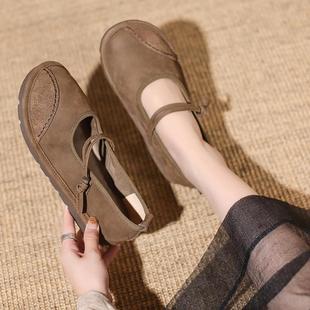 千层底老北京布鞋 防滑禅意茶艺 女秋款 拼色手工棉麻透气绣花单鞋